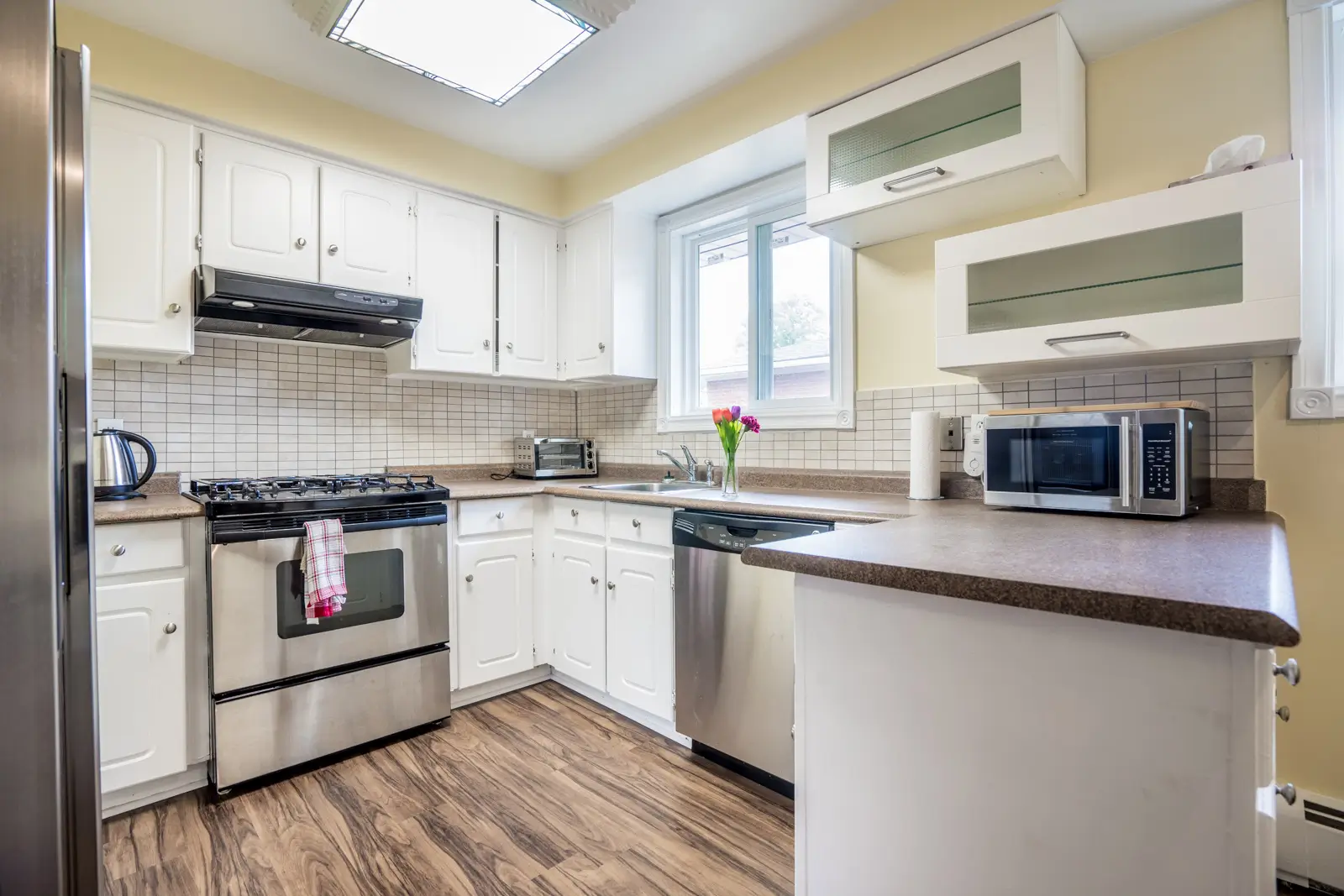 Kitchen stove and prep area